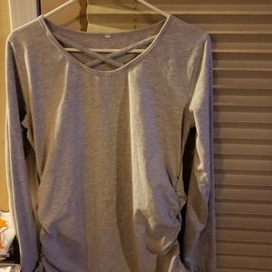Gray maternity top